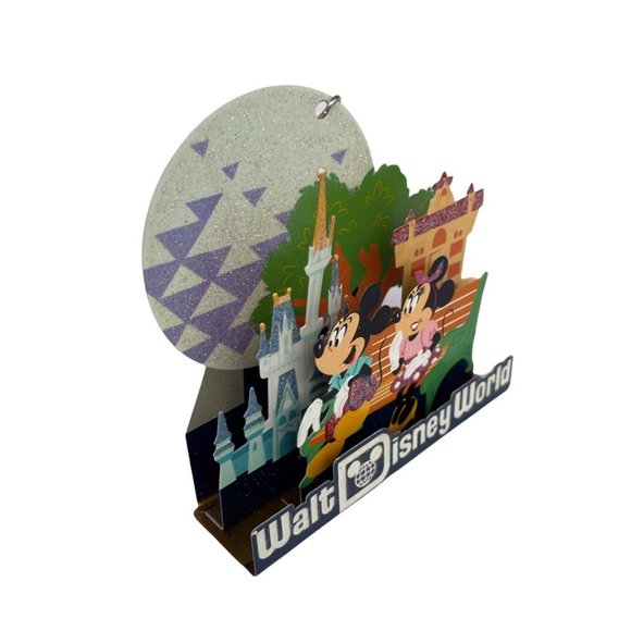 Walt Disney World Mickey and Minnie Mouse Metal Diorama Ornament - Picture 4 of 6